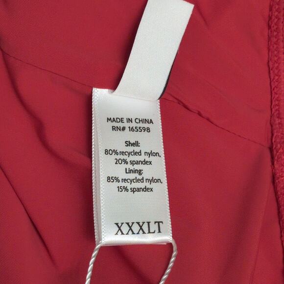 NWT Andie Cherry Red Nantucket One Shoulder One Piece Swimsuit Size XXXLT - Picture 5 of 8